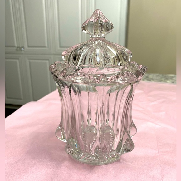Other - ** ADD-ON**.  VINTAGE CUT GLASS CANDY DISH WITH LID -SOME CHIPS